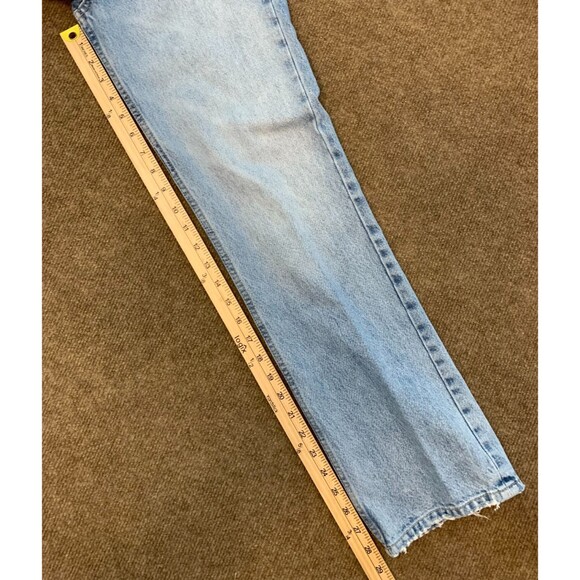 Zara Jeans Womens 0 (24x29) Mid Rise Straight Leg Button Fly Distressed Denim - Picture 7 of 10